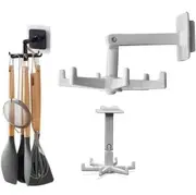 2x 360° Swivel Storage Hook - Peel & Stick Adhesive, Holds Multiple Items