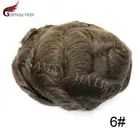 GM Fine Mono Lace Mens Toupee 100% Human Hairpiece Durable Natural Wig D7-3