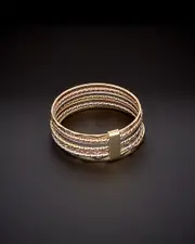 14K Italian Gold Tri-Tone 7-Days Ring