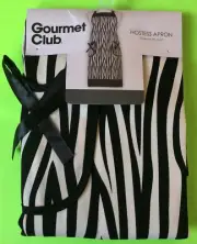 CUTE! Kitchen Apron with Pockets Zebra Print OSFM NEW!