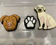 CROCS JIBBITZ SHOE CHARM. “LABRADOR, PITBULL & DOG PAW” 3pk New With Tags
