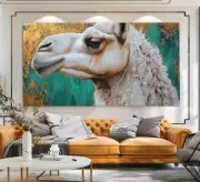 Camel Painting Abstract Gold Eastern Unframed Canvas Print Australian Wall Art