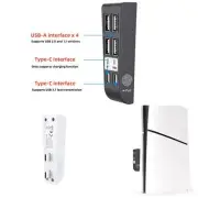 For PS5 Slim Console 6-in-1 USB 2.0 HUB Data Transmission Extender USB Splitter