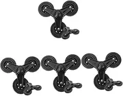Kisangel 4 Pairs Stair Climbing Cart Wheels Stair Climbing Trolley Wheels Flat- Solid Tire Stair Climber Trolley Wheels Foldable Cart Trolleys Trolley Casters Cart Casters Plastic Black