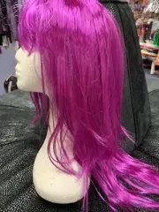 Long layered Wig with Fringe - neon purple
