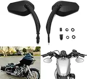 Black Motorcycle Rear View Side Mirrors For Harley Davidson Road King Road Glide