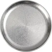 NAMOARLY Vintage Stainless Steel Round Metal Plate Korean Style Dish for Serving Snacks Appetizers Meats for Camping Picnics Family Gatherings Aesthetic Silver Finish