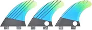 Fiberglass FCS G5 Surfboard Tail Fin Stylish Blue Green Gradient Flexible Durable High Performance Fins for Surfing Paddle Board Hollow Waves Beach Vacations 3PCS Set