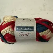 Sundance Frill Yarn Multi Color Red Blue Cream NOS