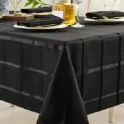 Rectangle Plaid Table Cloth Waterproof Checkered Jacquard Tablecloth Elegance...