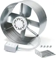 Gable Mount Power Attic Fan with Adjustable Thermostat, 15 Inch Attic Exhaust Fa