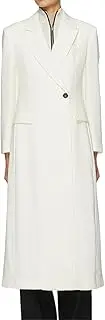 [Generic] Women's Solid Color Slim Fit Knee High Suit Jacket With A Casual Collar, Loose And Simple Long Sleeved Waist Cinched Jacket