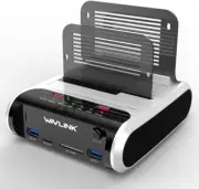 USB 3.0 to SATA Dual Bay Hard Drive Docking Station with Offline Clone Function