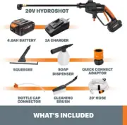 SALE》Worx Hydroshot 20V Portable Power Cleaner, Accessories》WG620.1》320 PSI