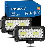 UCINNOVATE 2 Pack 7" LED Light Bar, 12V 12000LM Offroad Driving Lights Work Bar Lamp IP67 Waterproof Combo Beam LED Lights for Car Boat Truck 4x4