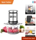 Efficient 400W Electric Mini Food Processor with Locking Lid and 3-Cup Capacity