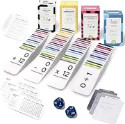 Think Tank Scholar 681 Math Flash Cards (Jumbo Size): Addition, Subtraction, Multiplication & Division | Bundle Kit w/ All Facts, Color Coded | Kindergarten, 1ST, 2ND, 3RD, 4TH, 5TH & 6TH Grade