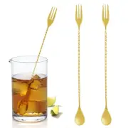 6 PCS Reusable Stainless Steel Spoon Straws Long Handle Drinking for Ice Cream