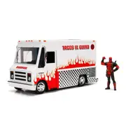 Jada 1:24 Scale Food Truck Deadpool Taco With Deadpool Figure Diecast Model Car