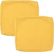 Patio Cushion Covers Replacement, 2 Pack Waterproof Outdoor Furniture Seat Cushion Slipcover with Zipper for Garden and Backyard, Yellow