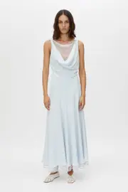 Attar Circle Midi Skirt in Ice Blue - CAMILLA AND MARC® C&M