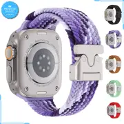 Braided Solo Loop Strap For Apple Watch band 44mm 45mm 46mm 40mm 41mm 42mm 49mm