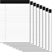 8 Pack Legal Pads 8.5 x 11.75 Notepads Wide Ruled Lined 30 Lines for Writing Notes, 30 Sheets Double-Sided Printing Perforated Note Pads with Strong Cardboard Backing for Office, School, Homework