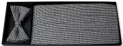 Black and White Houndstooth Tuxedo Cummerbund and Bow Tie Set