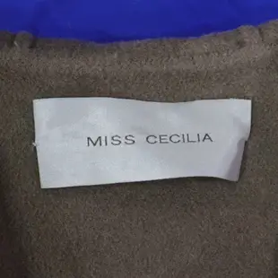 專櫃品牌【MISS CECILIA】美拉德撞色喀什米爾羊毛混紡開襟連帽毛料大衣#34