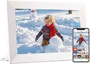 KEDEEK Digital Photo Frame WiFi - 10.1 Inch HD IPS Touch Screen, 32G Memory Auto Rotation Smart Picture Frame, Share Photos and Videos Anywhere (White)