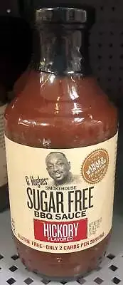 G Hughes Sugar Free Smokehouse Hickory Flavored BBQ Sauce 18 oz Bottle Barbecue
