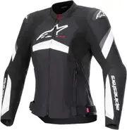 Alpinestars Stella T-GP Plus R v4 Ladies Motorcycle Textile Jacket, black-white, Size XL for Women Black White