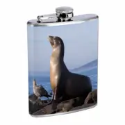 Sea Life D7 Flask 8oz Stainless Steel Hip Drinking Whiskey