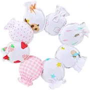 [TOVINANNA] 8Pcs Scratch Mittens Soft Cotton Gloves for Newborns Gentle Hand Protectors for Boys Comfortable Breathable Design for Preventing Scratches