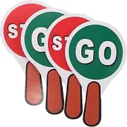 CIMAXIC Double-Sided Stop Sign Game Paddle Weatherproof PVC Sign for Traffic Safety Teaching
