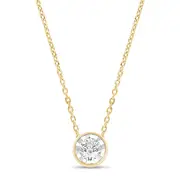 1/5ct Diamond Solitaire Bezel Necklace in 9kt Yellow Gold