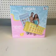 Set of 2 Funsicle Funpocket Mats 66-26” Yellow And Blue Floating Pool Mats