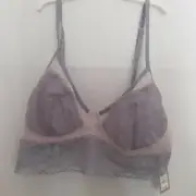 Womens bra bralette size XS adjustable straps brand Gilligan &O'Malley NWT blue