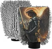 XYMZR Warrior Angel Wings Absorbent Microfiber Car Wash Mitt, Funny Cute Anime Scratch Free for Cars Cleaning, Home Cleaning Mitts, 2 Pack, 10.24” L x 7.09” W