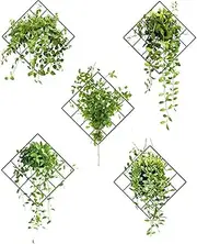 Greenery Wall Sticker Ivy Grid Wall Decor Decal Vinyl Removable Green Leaves Wall Stickers for Bedroom Living Room Office Study Room Murals