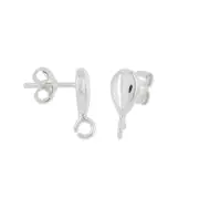 Sterling Silver Teardrop Stud Post Earring Connector #51703