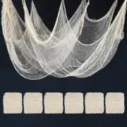 6-Pack Halloween Creepy Cloth, 0.76x1.83m Scary Gauze Cloth[Beige]