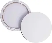 Tofficu 2 Pcs Round Paint Board Canvas Stretched Canvas Gouache Cotton Drawing Canvas Round Canvas Circular Canvas for Thicken Drawing Art Board Oil Paint Mix White Acrylic Painting Wooden