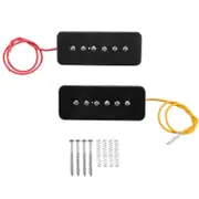 Set of Neck Bridge Soap Bar P90 Pickup Alnico 5 Electric Guitar Pickup Single Coil Guitar Parts Black