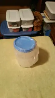 Tupperware Mini Canister Set Of Two With Blue Lids Mint In Plastic