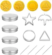 12 Pieces Stainless Steel Umbrella Cookie Cutters Biscuit Molds,Sugar Candy Making Tools Sugar Game Kit Cookie Cutters Biscuit Molds Umbrella Triangle Star Round Baking
