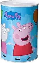 Stor Peppa Pig Kids Money Piggy Bank Coin Saving Cash Tin Metal Box Boys Girls, Multicolour, M, (07134)