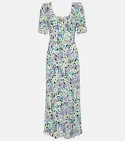 [Diane von Furstenberg] Diane von Furstenberg Fiona cotton midi dress AU 14 blue