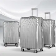 20" 24" 28" Luggage Wanderlite Trolley Set Suitcase Travel TSA 3pcs - Silver