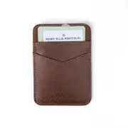 Perry Ellis Portfolio Men's Genuine Pebble Leather Card Holder Wallet Black